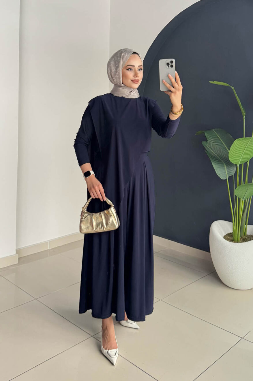 ASİMETRİK PANTOLONLU TAKIM 4214 LACİVERT - 2