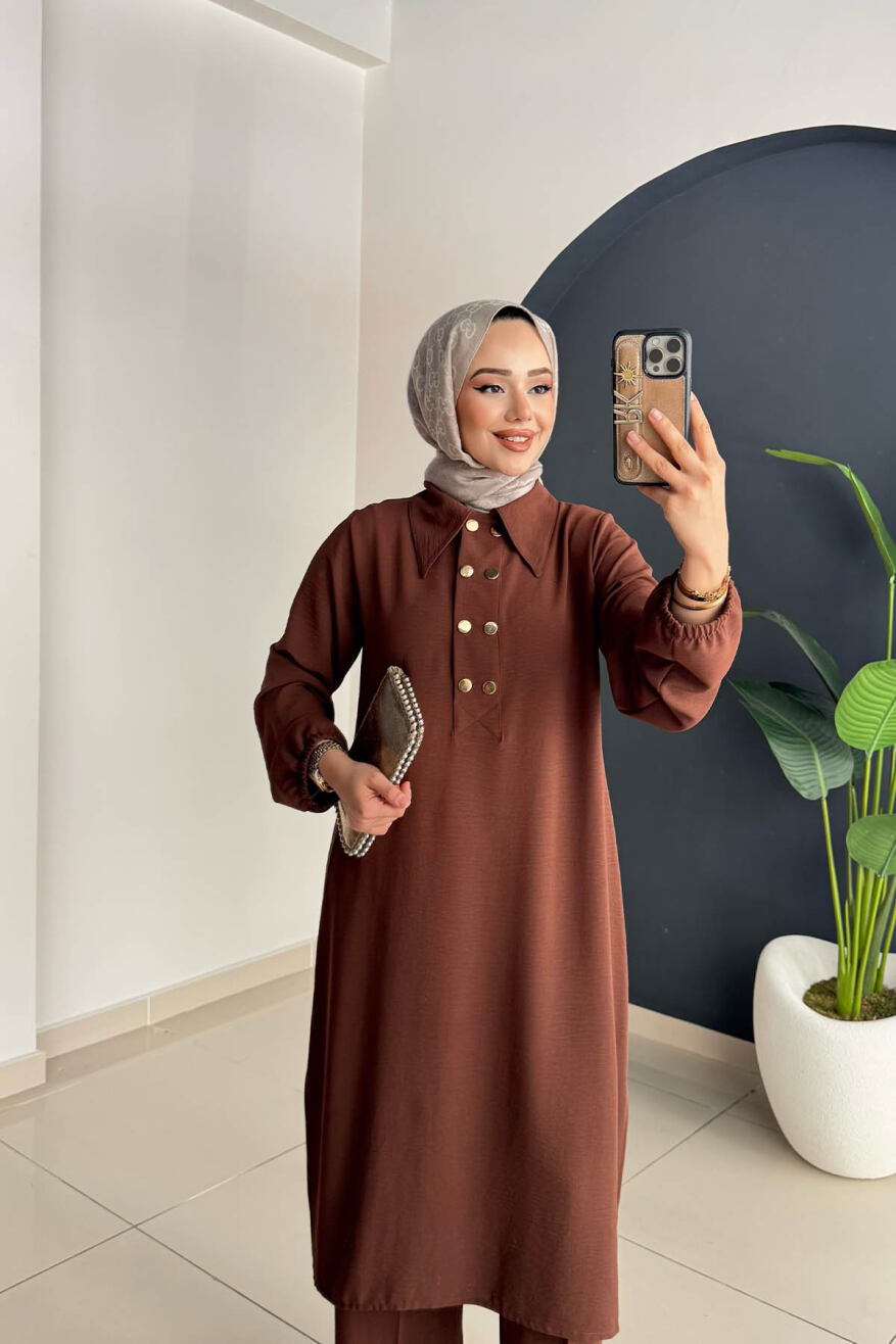 ÇIT ÇIT DÜĞMELİ TAKIM 1005 KAHVE - 3