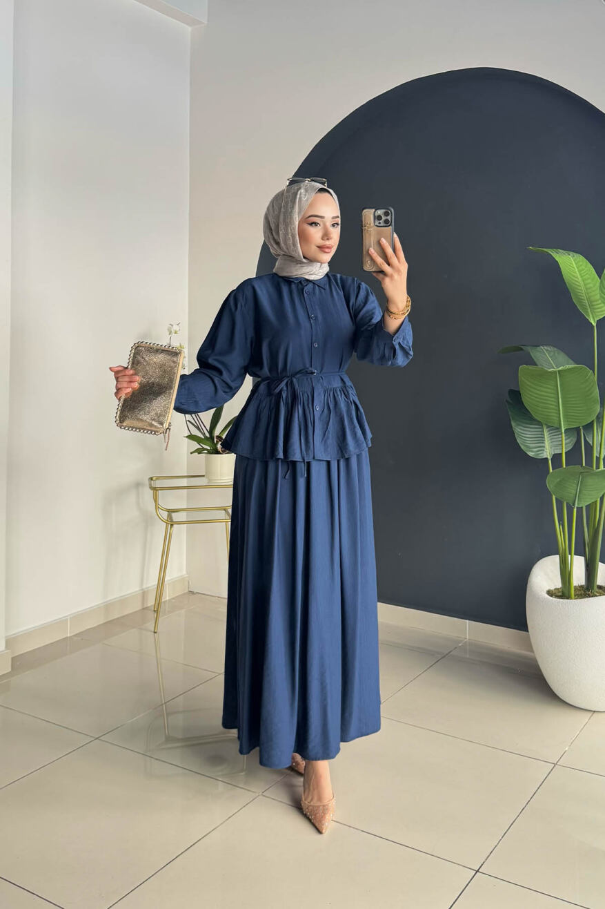BAĞLAMALI ETEKLİ TAKIM 8014 LACİVERT - 1