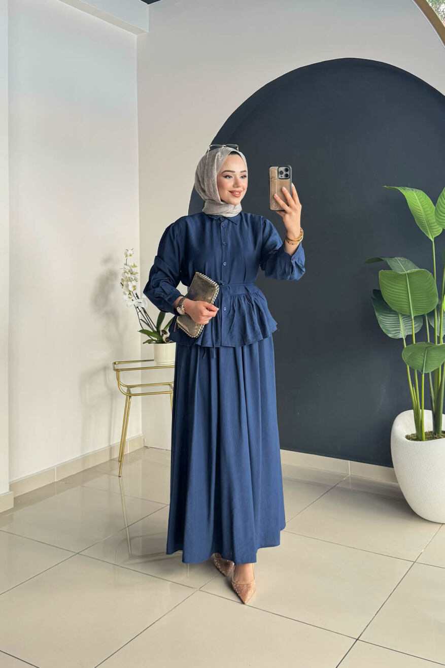 BAĞLAMALI ETEKLİ TAKIM 8014 LACİVERT - 2