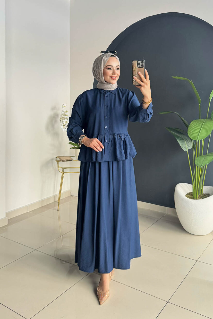 BAĞLAMALI ETEKLİ TAKIM 8014 LACİVERT - 3