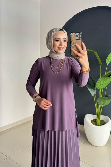 Eteği Piliseli Takım 4125 Gül Kurusu 