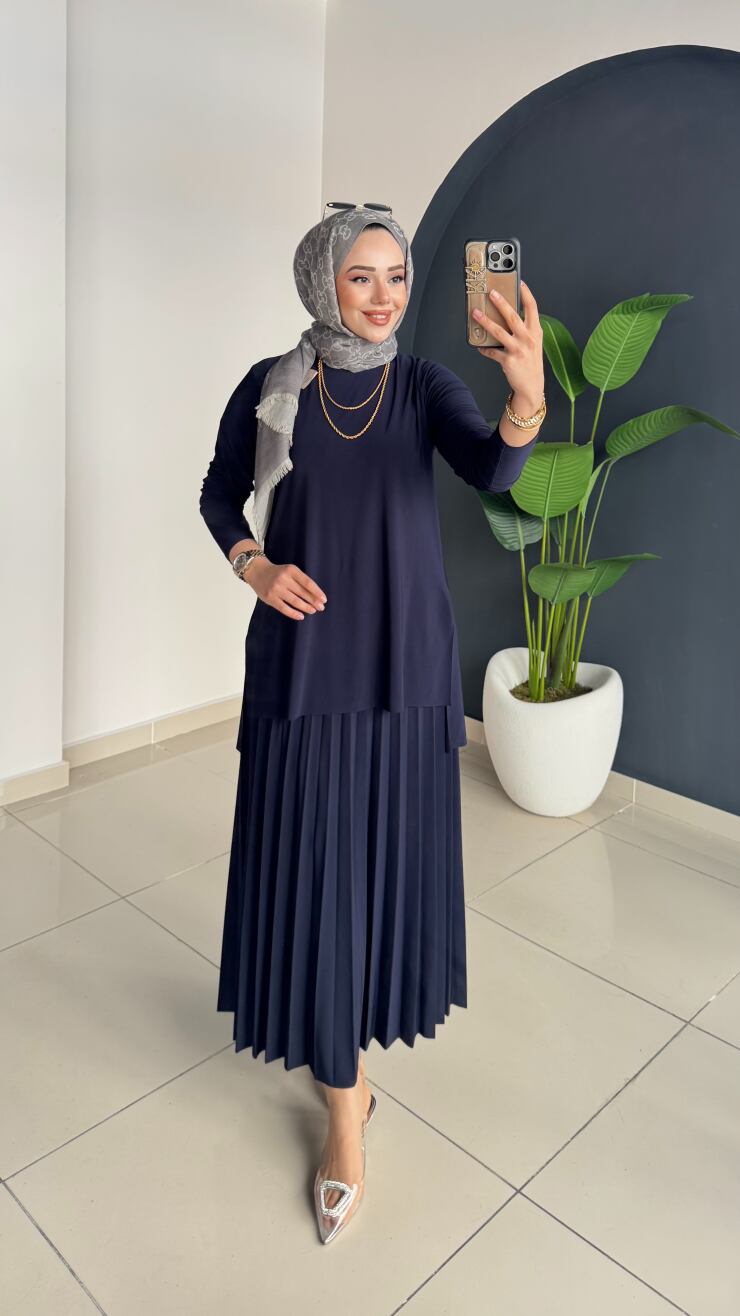 Eteği Piliseli Takım 4125 Lacivert - 1