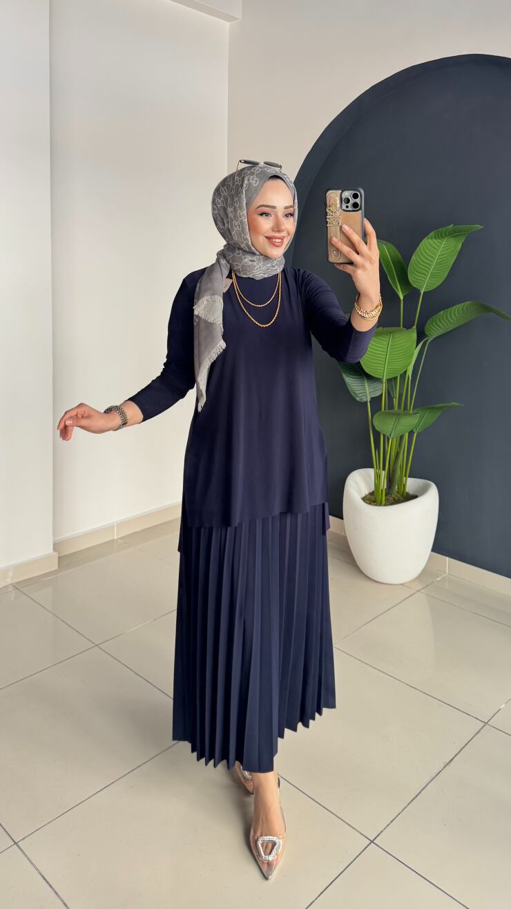 Eteği Piliseli Takım 4125 Lacivert - 2