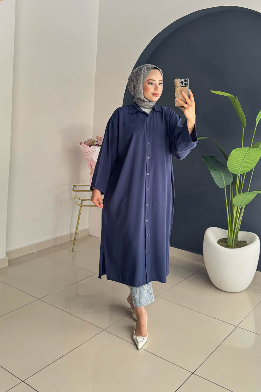 GÖMLEK TUNİK 8020 LACİVERT - 2