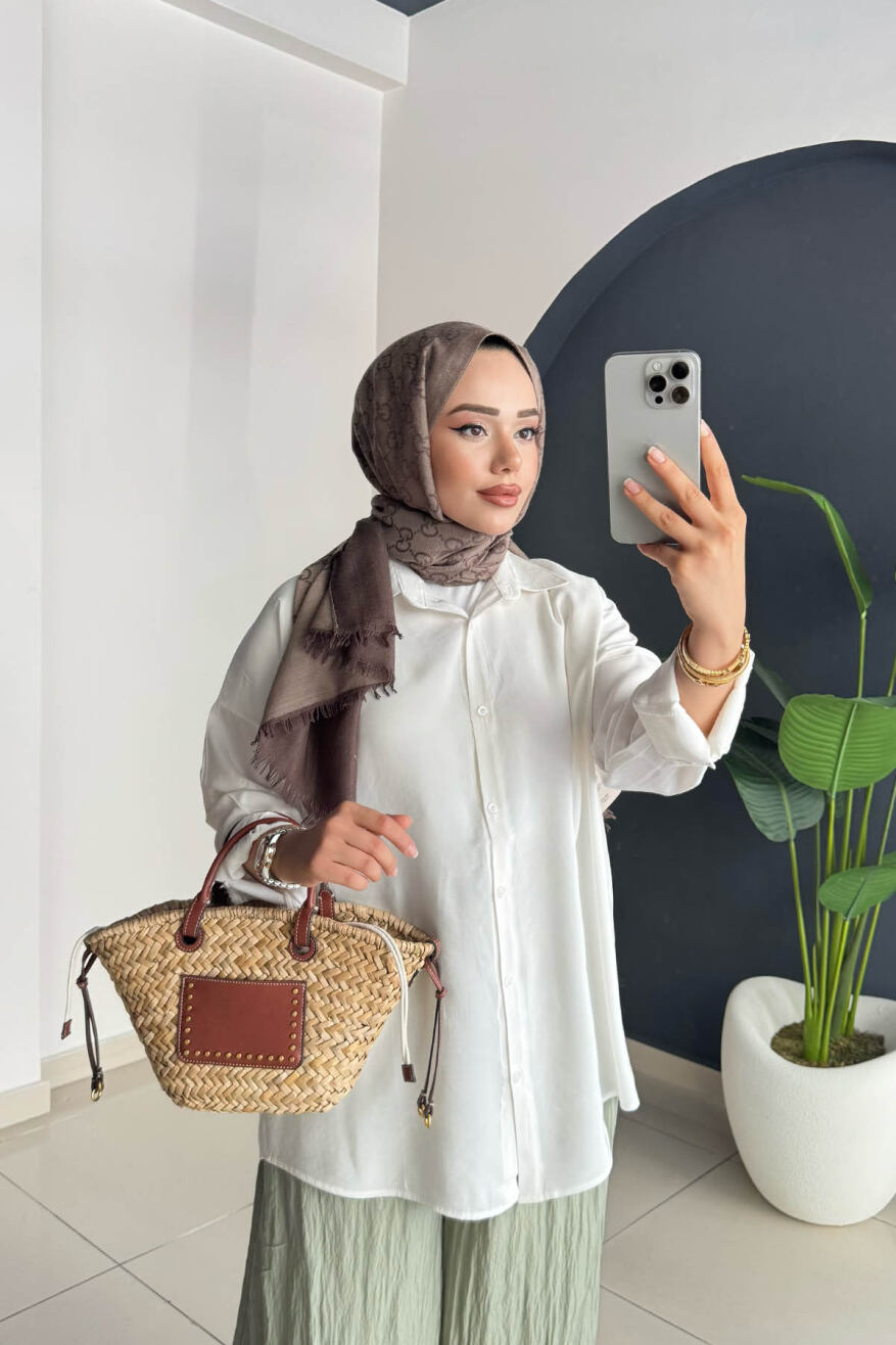TENCEL GÖMLEK 5195 BEYAZ - 1