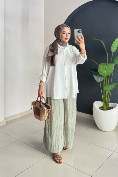 TENCEL GÖMLEK 5195 BEYAZ - 3