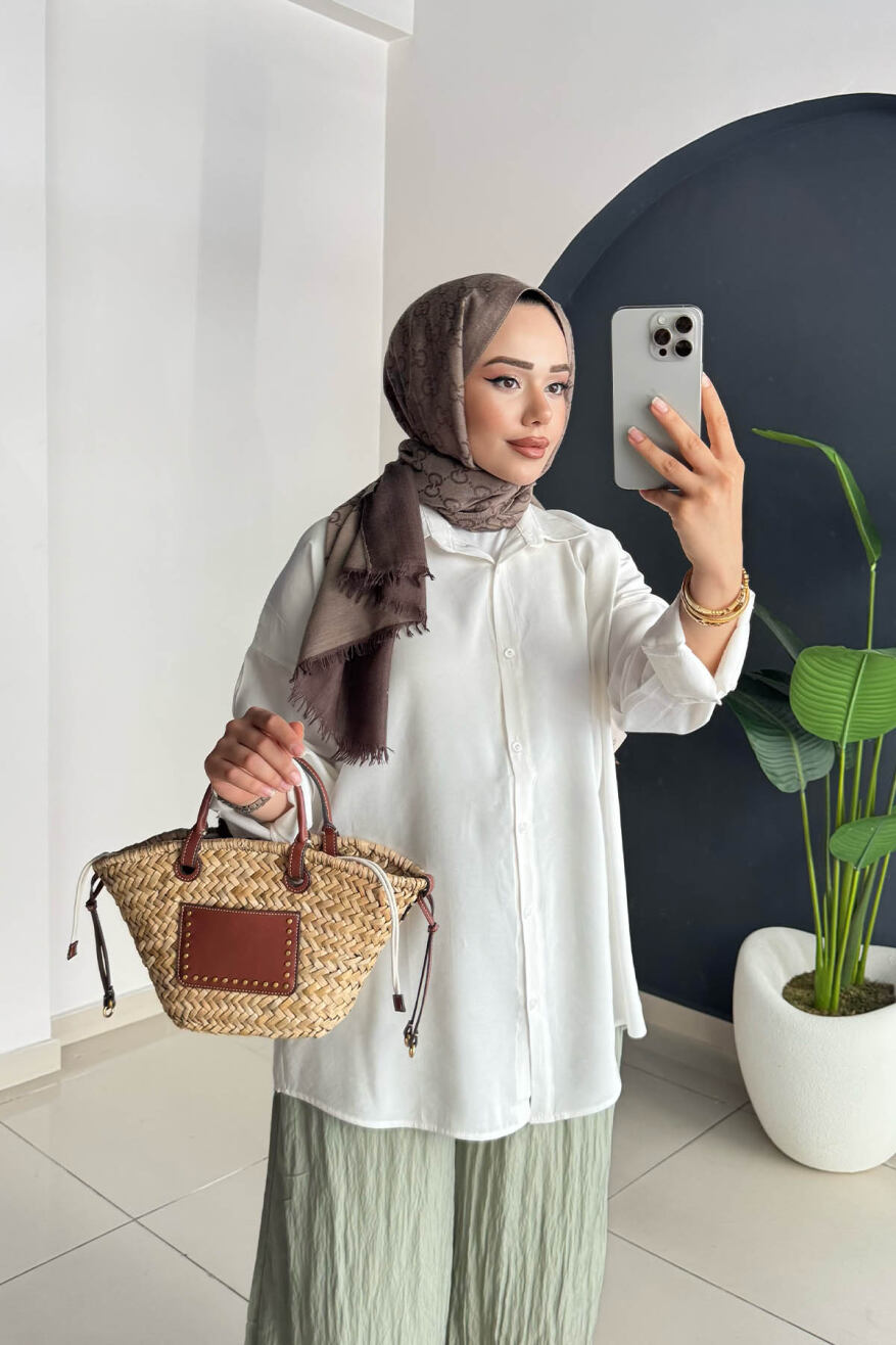 TENCEL GÖMLEK 5195 BEYAZ - 2
