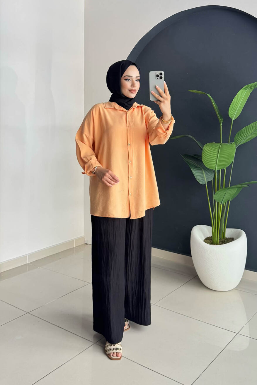TENCEL GÖMLEK 5195 TURUNCU - 1