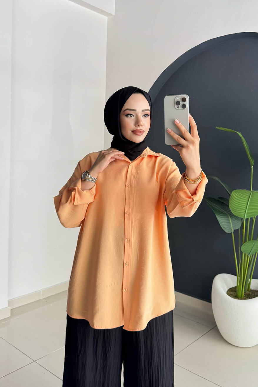 TENCEL GÖMLEK 5195 TURUNCU - 2
