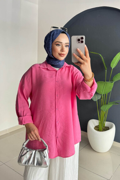 TENCEL GÖMLEK 5195 PEMBE - 3