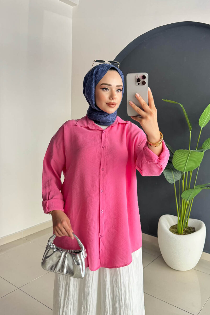 TENCEL GÖMLEK 5195 PEMBE - 4