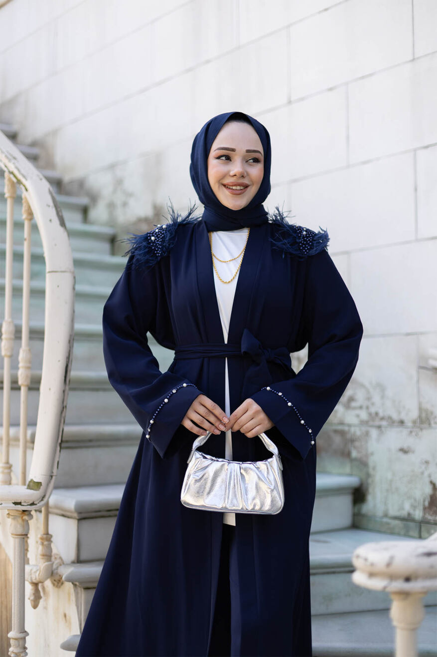 Tüylü Krep Abaya 1001 Lacivet - 3