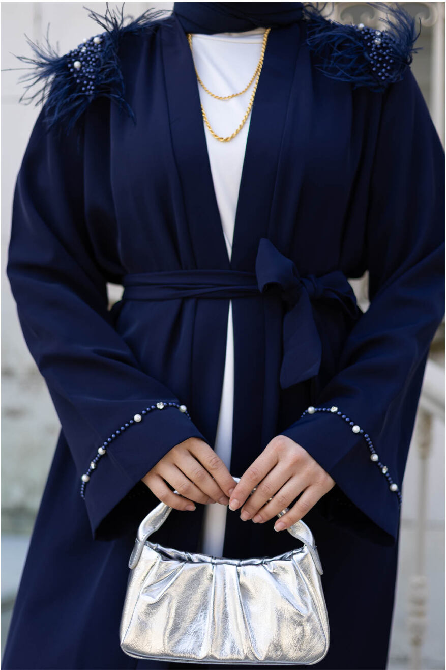 Tüylü Krep Abaya 1001 Lacivet - 4