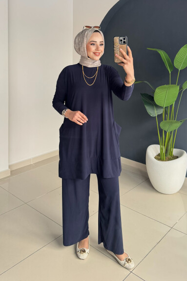 Yanları Cepli Takım 5015 Lacivert 