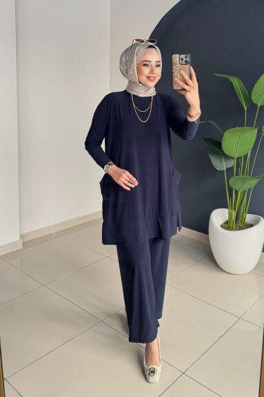 Yanları Cepli Takım 5015 Lacivert - 2